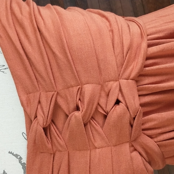 Paperdoll Strapless Dress in Rusty Orange Size L NWT - Picture 8 of 9